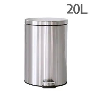 스텐 페달 무소음 20L 휴지통 심플 깔끔한 스테인레스 쓰레기통