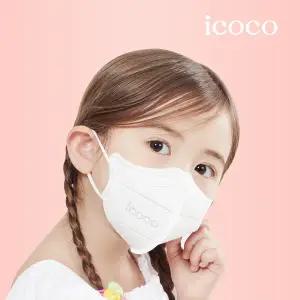아이코코 KFAD 비말차단 마스크 50매 [화이트/블랙] [소형M 6∼8세]