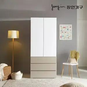 장인가구 비쥬얼 터치 3단서랍 800 옷장