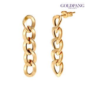 [골드팡] 14k 글리스터커브체인 귀걸이