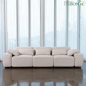 [무료배송+스툴증정] 오스본가구 레벨 아쿠아 4인용 조야 패브릭 모듈 소파