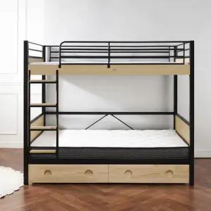 [에보니아] 제니퍼 철제이층침대 SS 서랍형 독립매트포함