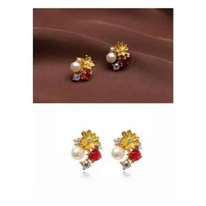 [셀러허브]여자 꽃무늬 콤비 들러리룩 진주 참 귀걸이 (S10438197)