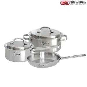 한일STS 스플릿 통5중 스텐레스 IH 인덕션 후라이팬 냄비세트 3종B(편16+양20+후20)