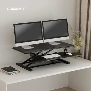 이지마운트 모션 스탠드 스탠딩 데스크 책상 높이조절 듀얼 모니터 95cm 사이즈 EZ WSD-950D