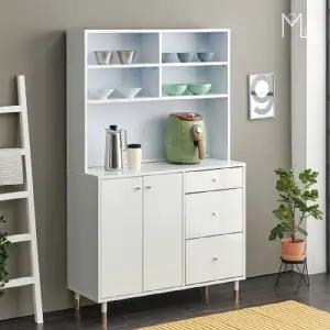 [텐바이텐]아듀 아일랜드 와이드 수납장 상부장 세트 오픈수납장_(570552)