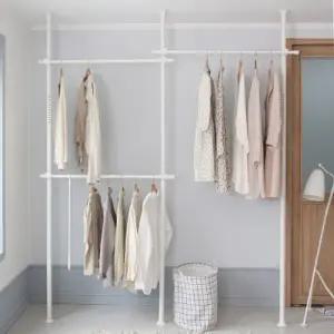 [텐바이텐]모노 기둥식 38파이 행거 3단(블랙/화이트/함마톤)