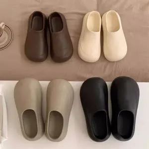 여성 파스텔 글리터 통굽 슬리퍼