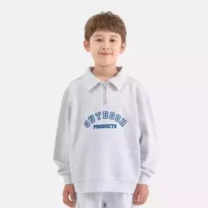 [아웃도어 프로덕츠 키즈]반집업 스몰그래픽 맨투맨 (멜란지 화이트) OD253IZM14_MWH