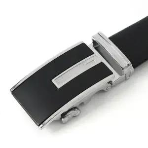 남자허리띠 소가죽 자동버클 실버블랙 벨트 남성벨트 가죽벨트 소가죽벨트 패션가죽벨트