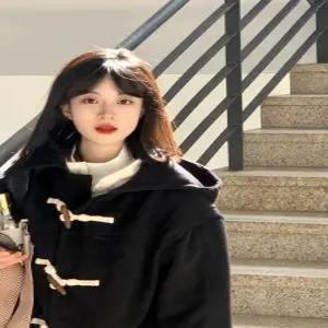 역시즌코트 더플 떡볶이코트 블랙 카멜색 울70 아이보리