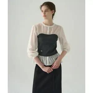 [드로우핏 우먼](신세계 사우스시티)시어 셔링 뷔스티에 블라우스 [3color]