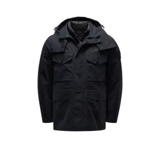 [STONE ISLAND] 14주년 고스트피스 와펜 O-VENTILE 다운 자켓 블랙/다크네이비 7715437F1 V0029