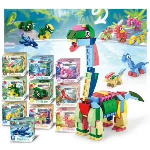 [아이토즈]다이노소어블럭10종세트 조립 미니 블럭 합체 공룡 로봇 티라노사우루스 트리케라톱스 선물