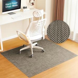 하드우드 바닥용 BAGAIL 사무실 의자 매트, 35인치 x47인치 헤비 듀티 컴퓨터 매트 - 빠르고 평평하며 부드러운 글라이드 홈 오피스용 미끄럼 방지 책상 바닥 보호대 브라운