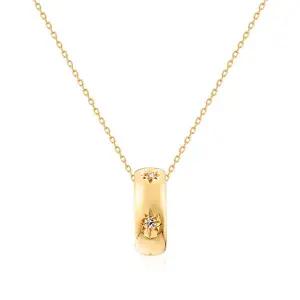 [모룬] 14K 스텔라 큐빅컷 아크텍트 링 펜던트 MOP41733