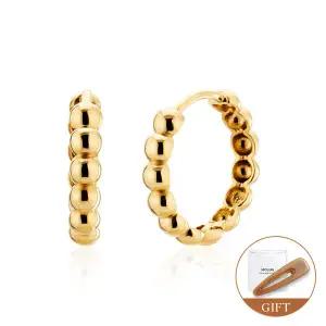 [모룬] 18K 리치 코지볼 원터치 링귀걸이 L 한쌍 MOE40709