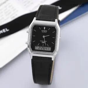 정품 스타샵 AQ-230EL-1A 카시오 빈티지 사각 아나디지 캐쥬얼 남녀공용 가죽 시계 c135