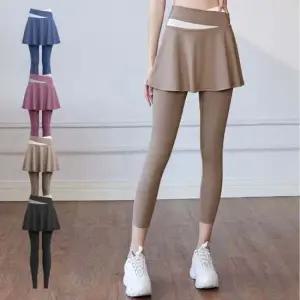 [무료배송] 여성 4컬러 절개 레깅스 일체형 스커트 요가 필라테스