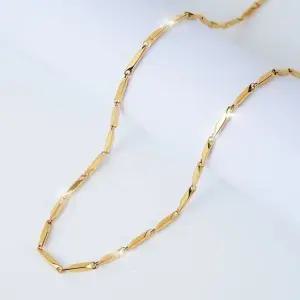 18k 골드 남성 목걸이 대나무 육각 체인 (WFK6E4O)