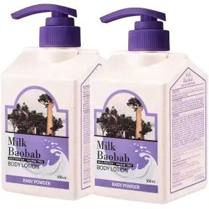 밀크바오밥 바디로션 보습 사계절 바디케어 베이비파우더향 500ml 2개