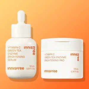 이니스프리 비타민C 2종 세트 비타민C 캡슐 세럼 50mL + 비타민C 그린티 엔자임 잡티 토닝 패드 60매