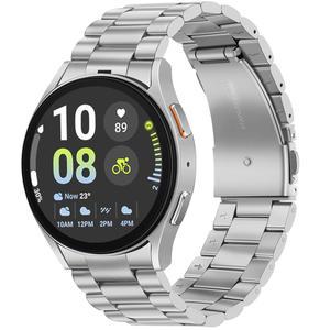 갤럭시 워치 밴드 7/6/5/4 /FE 44mm 40mm /6 클래식 47mm 43mm /5 프로 45mm /4 46mm 42mm, 남성용 금속 스트랩 20mm, 실버