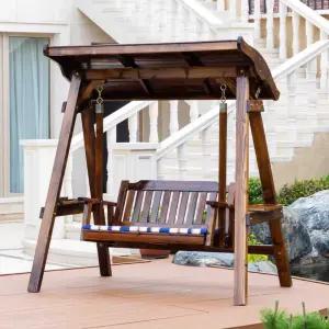 원목 그네 야외 흔들의자 스윙 정원그네 마당 체어 라탄