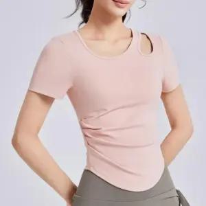 요가복 반팔 여성 스판 무지 기본티 어깨펀칭 (WFKAZ8Q)
