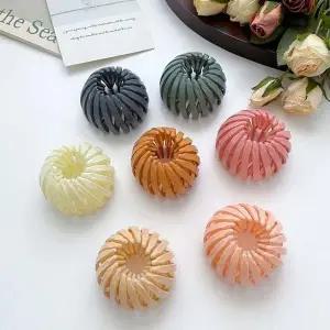 핑크 포니테일 집게 헤어핀 악세서리 올림머리 스타일 (WFKBJI7)