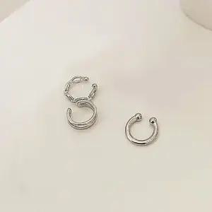 심플한 귀 레이어드 귀찌 써클 이어커프 3종세트 WAEABC5