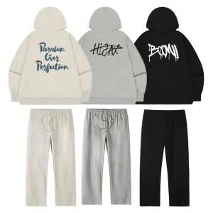 [A.I.P] 남녀공용 오버핏 후드티 조거 와이드 팬츠 세트 모음02