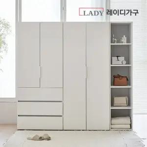 레이디가구 빈트 베이직 수납 시스템 옷장 2000 C세트 (800 긴옷장 + 800 3단 서랍 옷