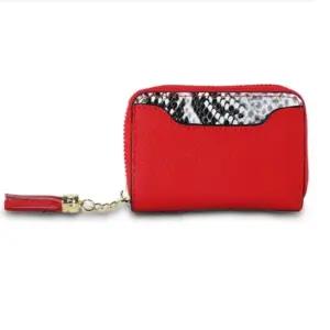 고품질 카드지갑 컬러 미니 가죽 지퍼 선물 케이스 레드 카드반지갑 (WFKDXYD)