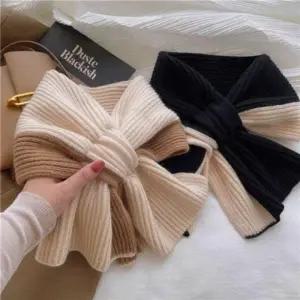 크로스 매듭 목도리 투톤 머플러 가을 겨울 쁘띠목도리 머플러 겨울데일리 가을 투톤목도리