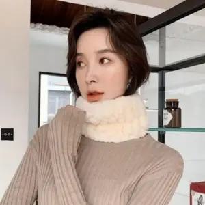 여성 겨울 방한 목도리 골프 스키 넥워머 토끼털 머플러