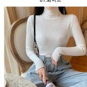 골지 목폴라티 반목 캐주얼룩 목티셔츠 여성 여자 폴라티 여성 반목 터틀넥