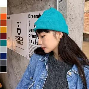 심플 니트 패치 트렌드 비니 1P 데일리 일상 겨울 모