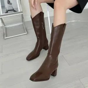 홀릭 hsm017 여성 부츠 천연가죽 고급 롱 슈즈 베이지 겨울워커