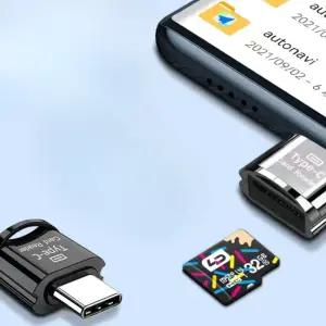 C타입 마이크로5핀 미니 SD 카드리더기 키링