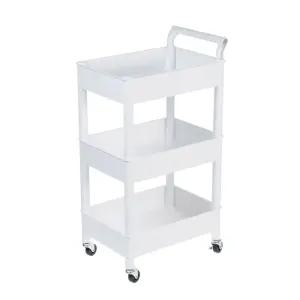 [제이커머스]리템LnC 마이룸 트레이 3단 이동형 WH 68073 트롤리 수납 주방 욕실 조립