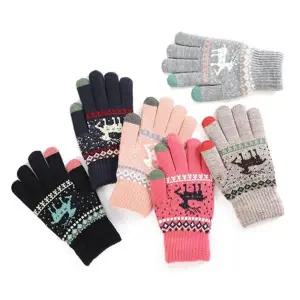 겨울 겨울털장갑 니트 터치장갑 사슴 1P 여자장갑 기모 도톰한 장갑 보온
