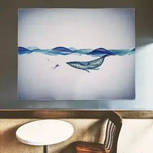 대형 패브릭 포스터 흰수염고래 M 벽장식 인테리어장