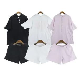 반팔 후드 반바지 세트 상하 여성 오버핏 밴딩 세트