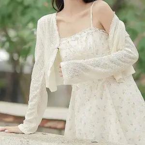 쉬폰크롭가디건 여성 크롭 시스루 인기 가디건 여리핏 겉옷