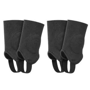 링크 디어 2쌍 축구 발목 보호대 탄력 밴드가 있는 양면 스포츠 안정화를 위한 패딩 지지대(블랙 사이즈 L)