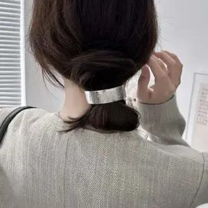 여성 골드 실버 포니테일 머리핀 빗살무늬 반달헤어핀