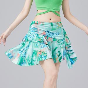 라틴 라인 댄스스커트 방송 댄스치마 여성 밸리댄스복 공연복