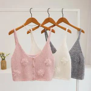 [잇수다] 포세잔 플라워 자수 모헤어 울 니트 뷔스티에 조끼