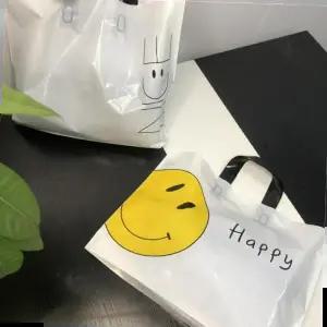 스마일 해피 비닐 쇼핑백 가방 포장 10매입 답례품 단체선물 유치원 어린이집 봉투 구디백 구디백